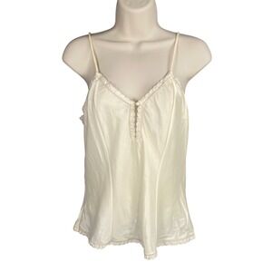 Vintage Barbizon Ivory Satin Lace Trim Camisole Top Balletcore Coquette Romantic